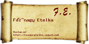 Fónagy Etelka névjegykártya